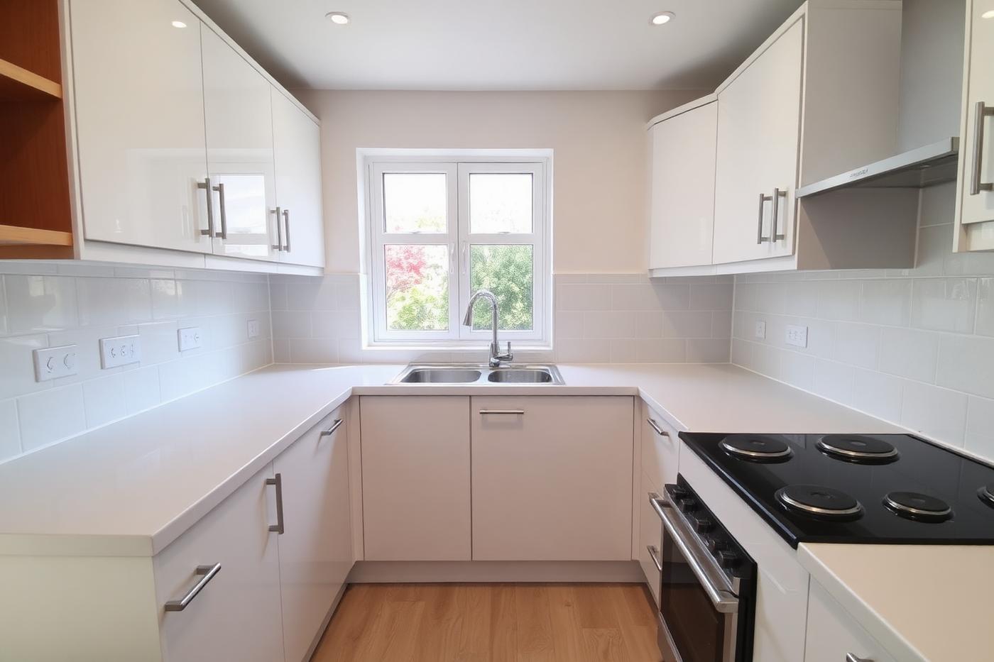 The same kitchen spotless and gleaming after a Brightwell deep clean